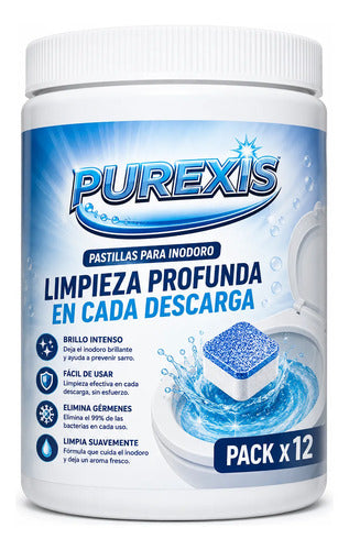 Purexis Pastillas Limpia Inodoros Profesional X12 Unidades