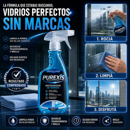 Purexis Limpiador De Vidrios - Restaura Los Vidrios Pack X2