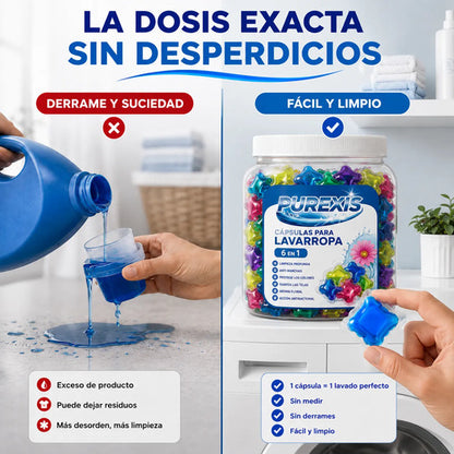 Purexis Jabón En Cápsulas Pods 6 En 1 - Rinde 100 Lavados