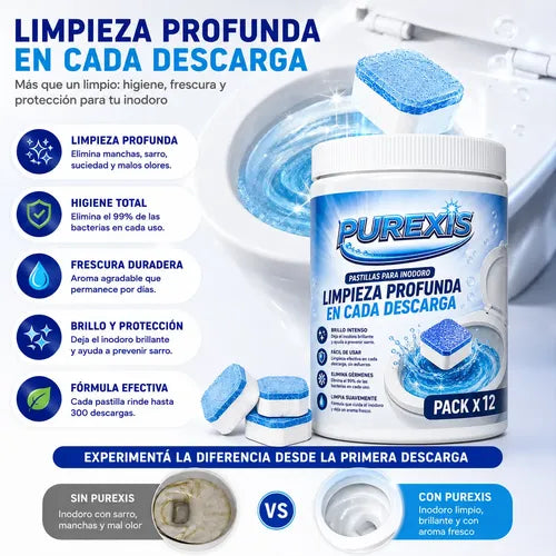 Purexis Pastillas Limpia Inodoros Profesional X12 Unidades